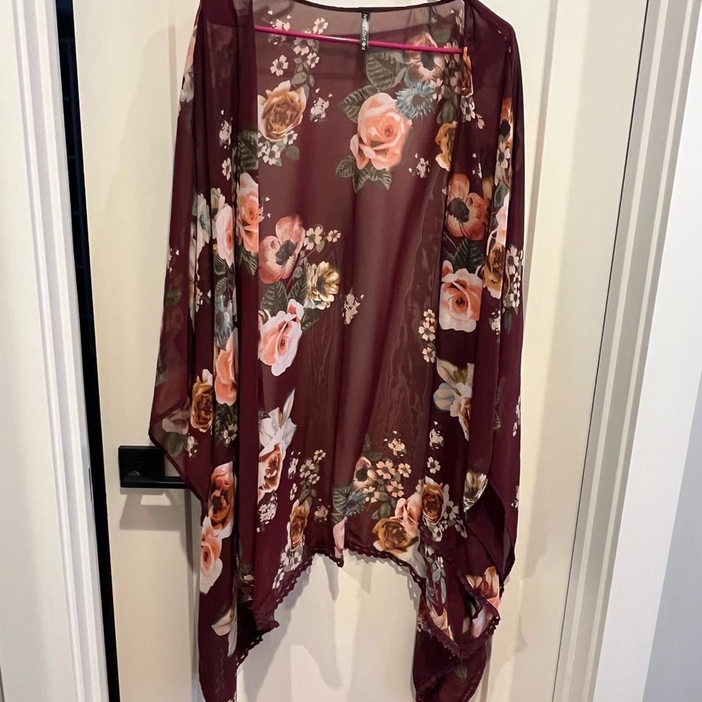 Floral Sheer Kimono Cardigan